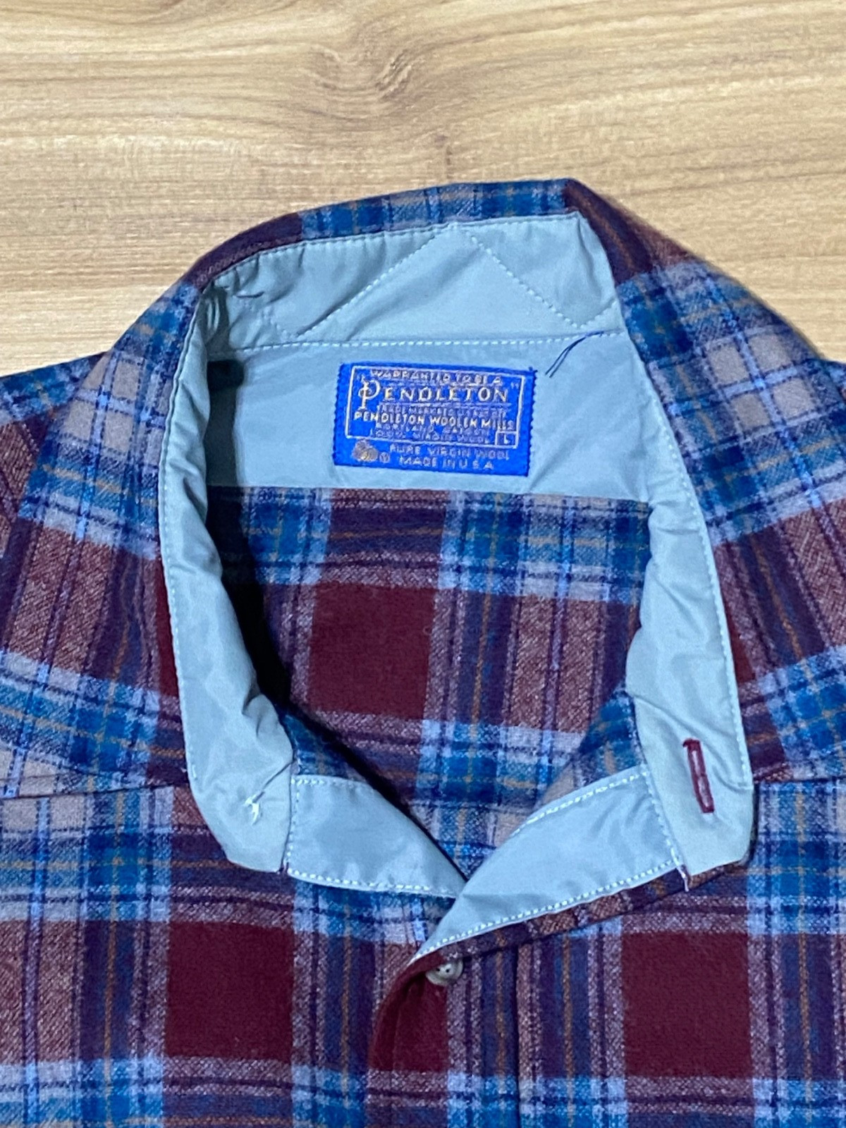 MENS PENDLETON VIRGIN WOOL FLANNEL BUTTON SHIRT L… - image 6