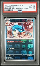 PSA 10 Gyarados 130/165 Master Ball Mirror Holo 151 Carta Pokemon Giapponese 2023