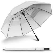  Umbrella - Golf Umbrella - Windproof Sports Umbrella Resists Up to 55 White-