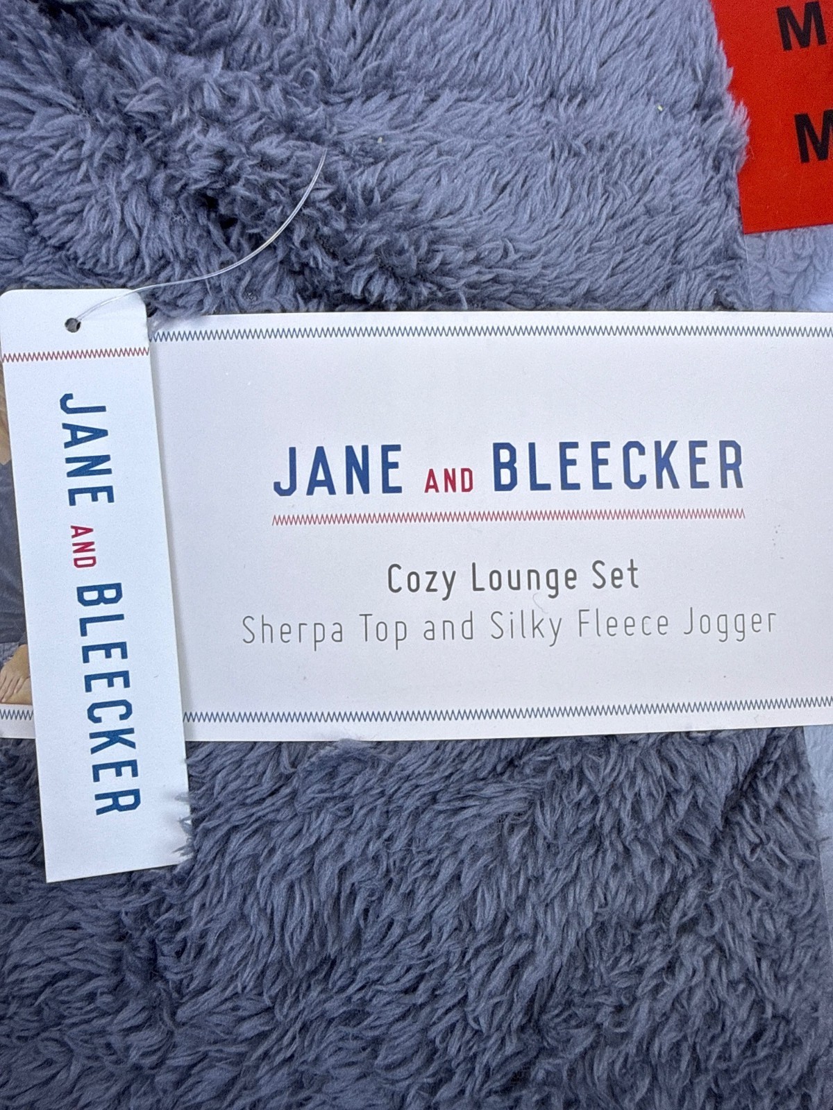 Jane & Bleecker Women's Grey Sherpa Lounge Set Cozy Jogger Sz M - New