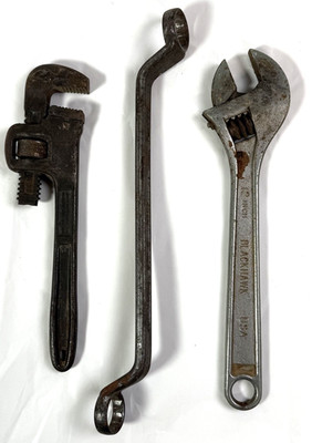 VTG Wrench set Lot of 3 Walworth Tru-Fit Blackhawk USA Forged Mechanic Tools