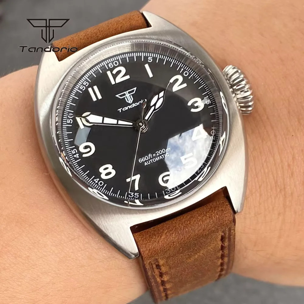 Tandorio 36mm Dive Military Automatic Mechanical Watch for Men Domed Sapphire