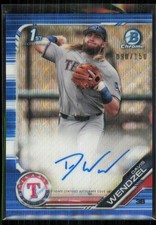 2019 Bowman Draft Chrome Pick Blue Shimmer Refractor 1st Davis Wendzel Auto /150