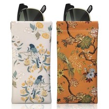2Pcs Glasses Case Soft Squeeze Sunglasses Case Eyeglass Case Unisex for Women
