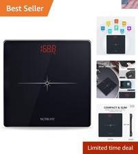 Durable Black LED Bathroom Scale - 330 lb Capacity with High Precision Accuracy