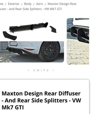 MK7 GTI Maxton Design Rear Diffuser - And Rear Side Splitters