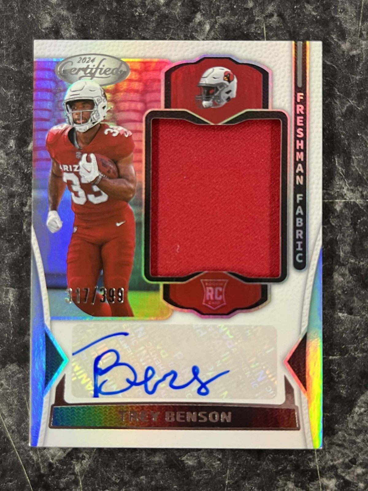 2024 CERTIFIED TREY BENSON FRESHMAN FABRIC MIRROR SIGNATURES 377/399 RC AUTO