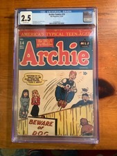 Archie Comics 14 CGC 2.5 1945 Golden Age MLJ Bill Vigoda Cover Off-White Pages