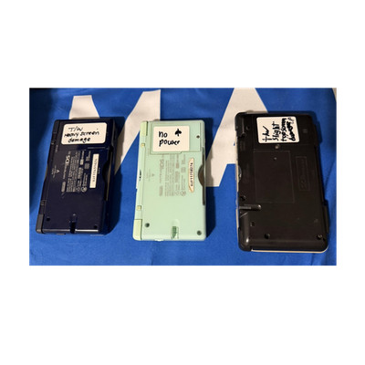 Lot of 4 Nintendo Handhelds - 1 Working Custom DS Lite + 3 For Parts/Repair 
