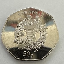 2013 CHRISTMAS STOCKING Isle of Man Christmas 50p Coin