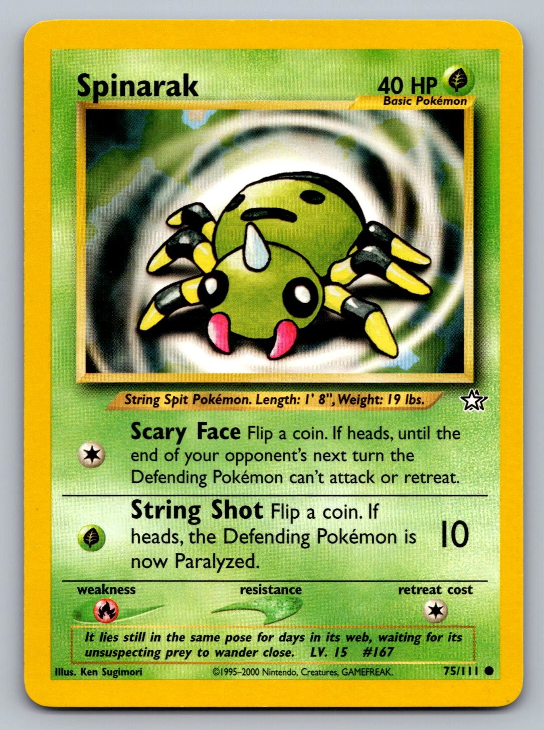 Pokemon TCG Neo Genesis Spinarak 075/111