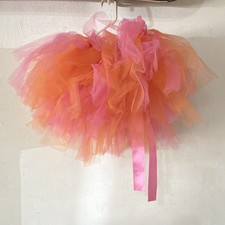 Girls Pink Tulle Dance Tutu Skirt with Ribbon Ties, One Size