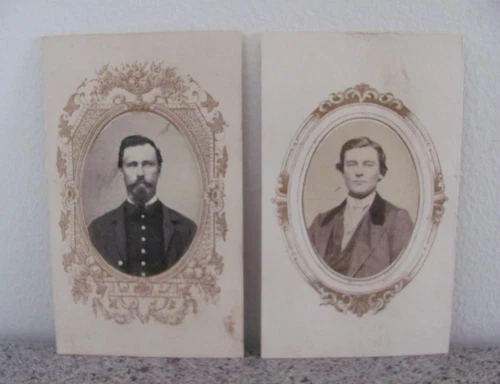 TWO - Civil War Soldiers - CDV photos - 25th Michigan - ID'd  Inman and Cooper
