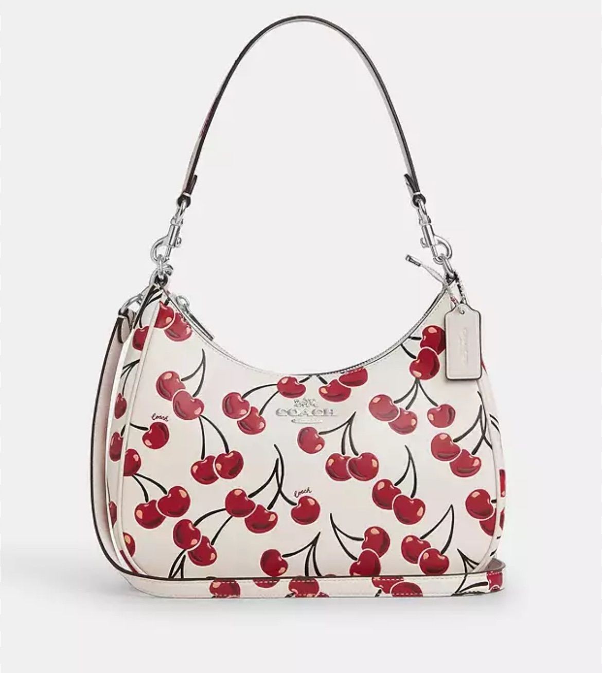 COACH Teri Hobo Shoulder Bag Cherry Print 2Way Handbag New Women’s