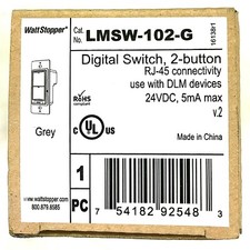Legrand WattStopper LMSW-102-G Digital 2-Button Switch Grey Brand New
