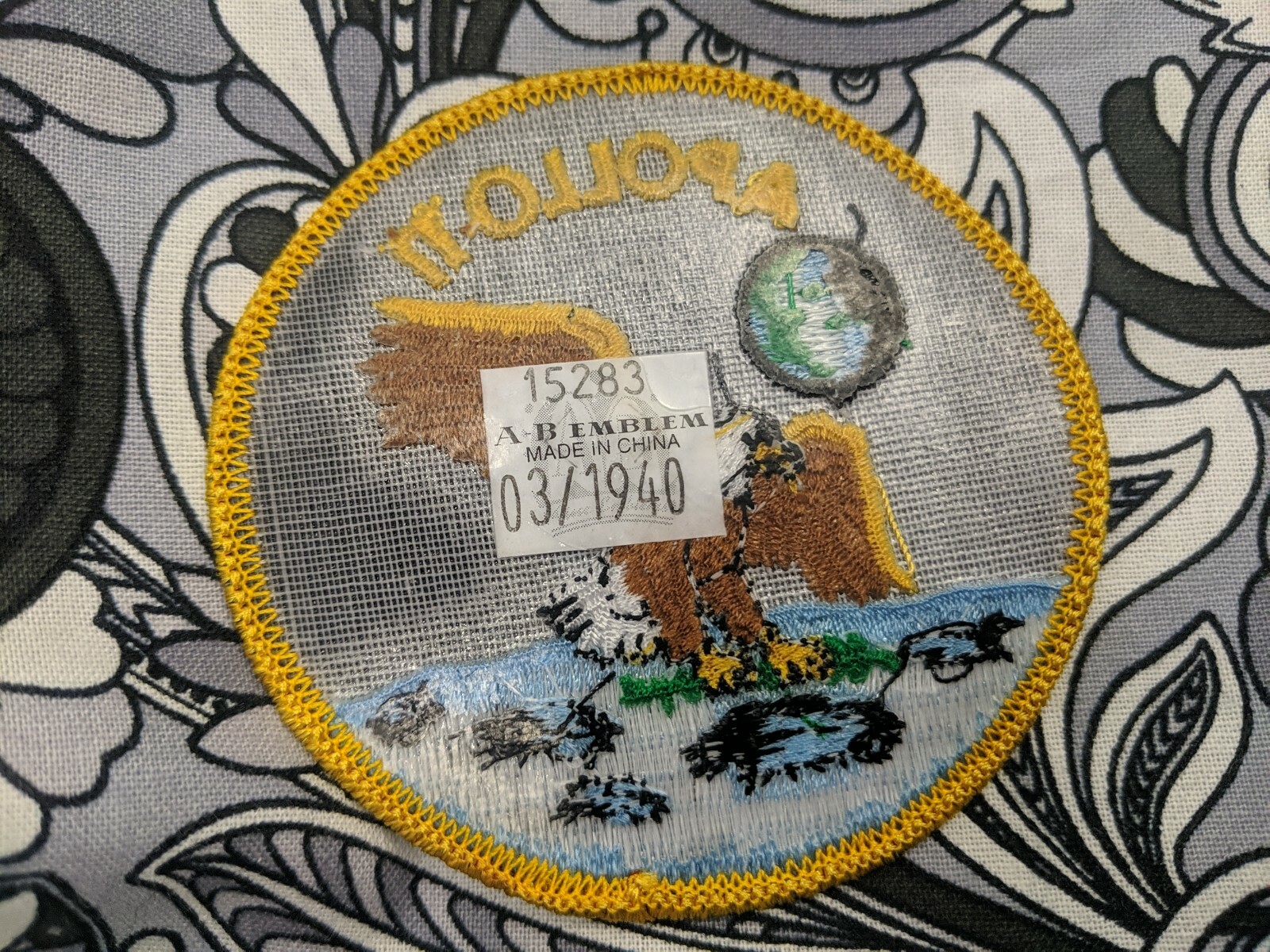 Authentic Apollo 11 AB Emblem Nasa SPACE Mission PATCH Armstrong-Aldrin-Collins