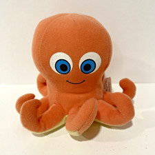 Toy Factory Orange Octopus Plush 6" Blue Eyes Stuffed Animal