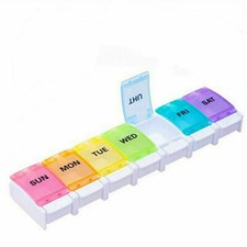 Plastic Pill Organizer Push Button Medicine Holder Case 7 Days Daily Pill Box