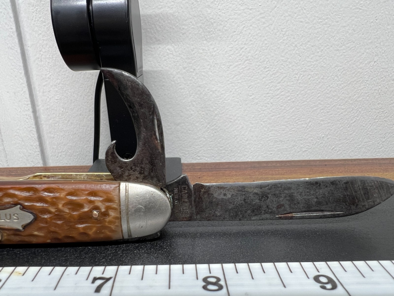 Vintage Camillus New York USA 4 Blade Pocket Knife Brown Jigged Handle