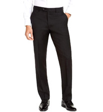 MICHAEL KORS Men's Matisse Solid Classic-Fit Stretch Pants BLACK Size 38W x 32L