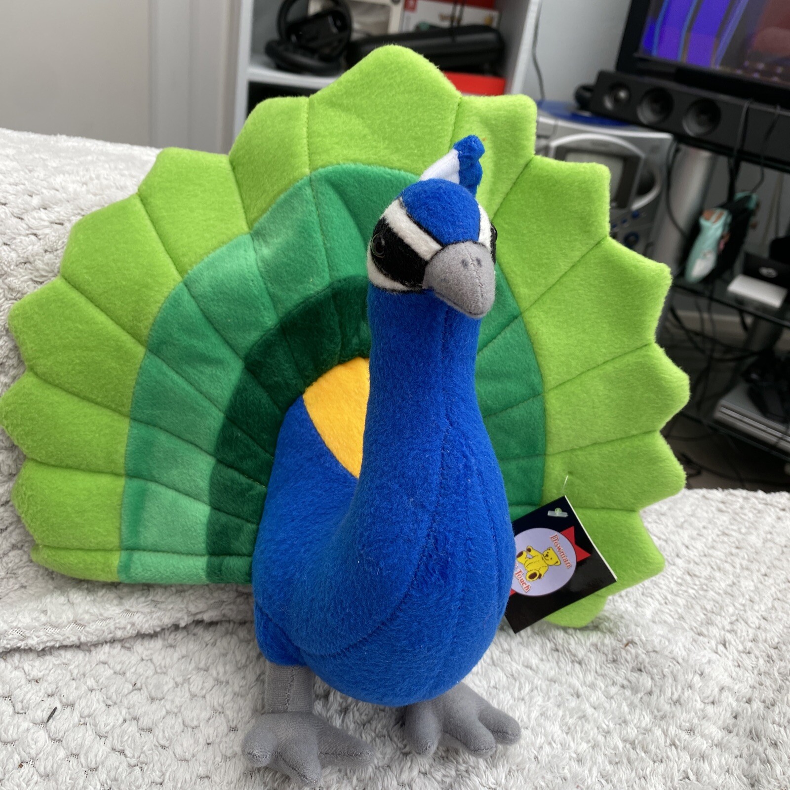 BRAND NEW WITH TAGS Dowman Soft Touch PEACOCK RB112 Soft Plush Cuddly Toy Bird