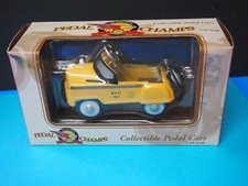 Vintage Pedal Champs 1:10 Scale Die Cast Metal Yellow Pedal Car NYC Taxi