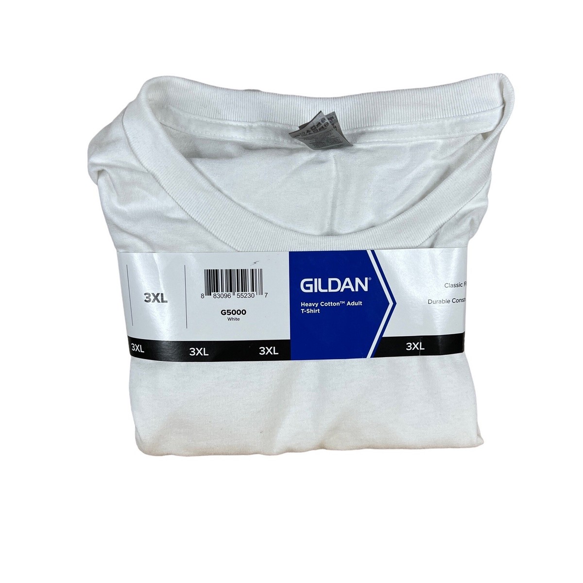 NEW 3XL Gildan White Classic Fit Cotton Tee T Shirt Mens