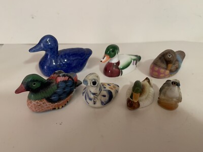 MALLARD DUCKS LOT OF SEVEN Smallest 1 inch Biggest 2 1/2 inches