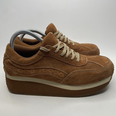 Ocean Pacific Women's 10 Brown Suede Platform Sneakers Shoes Y2K