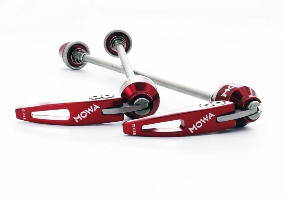 Conjunto de espetos de bicicleta MOWA Shark-Fin Mountain eBike MTB com alavancas QR na cor vermelha - Imagem 2 de 4