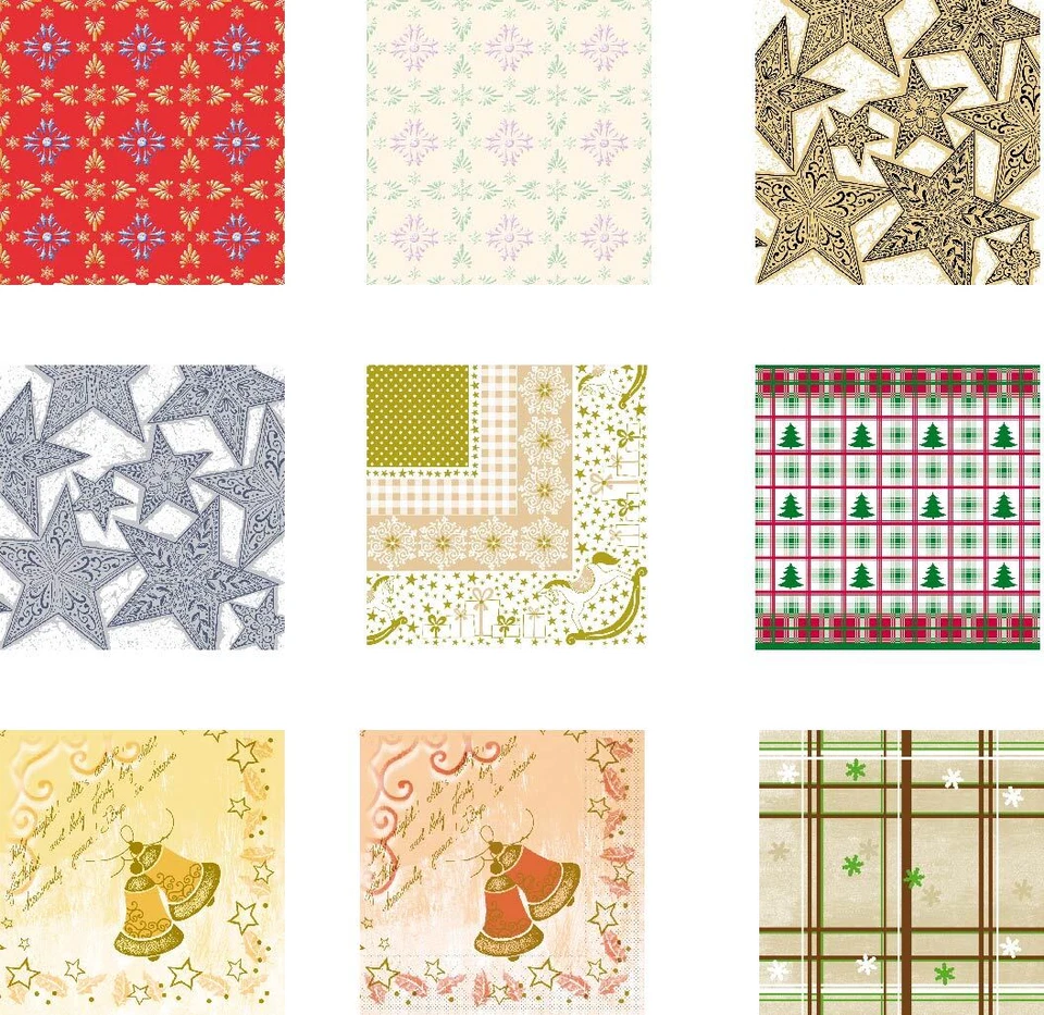 Weihnachtsservietten versch. Motive Xmas Advent Sterne - Tissue Serviette 100 St - Bild 2 von 2