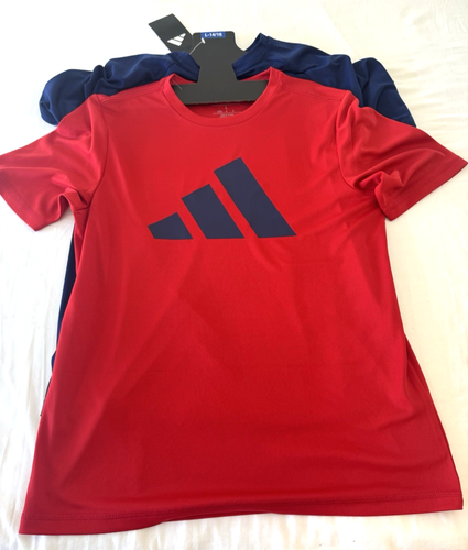 adidas Youth Unisex 2-Pack Performance Tee XL(16-18) Red/Blue or Blue/White - Picture 2 of 13