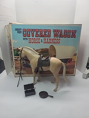 Marx Johnny West 4434 Covered Wagon and Horse Collectible Toys For