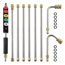 9Pcs Pressure Washer Electric Power Cleaner Wand Extension 6 Nozzle Tips