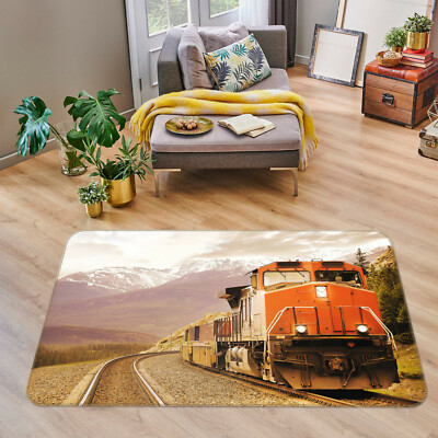 3D Orange Train Head A177 Transport Game Non Slip Rug Mat Photo Carpet Zoe