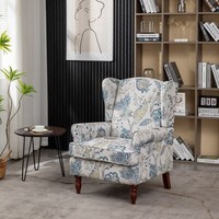 High Wing Back Armchair Fabric Chair Fireside Seat Living Room Lounge UK