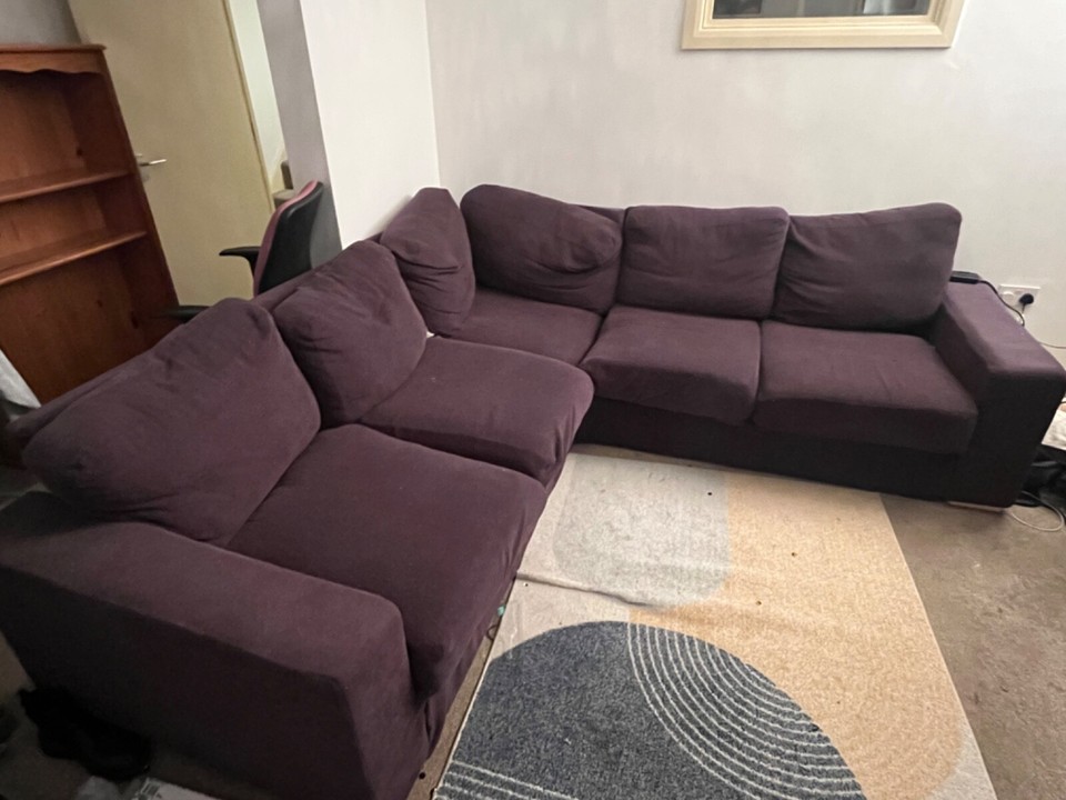 FREE Nabru corner sofa bed with storage, flat pack, brown used fair