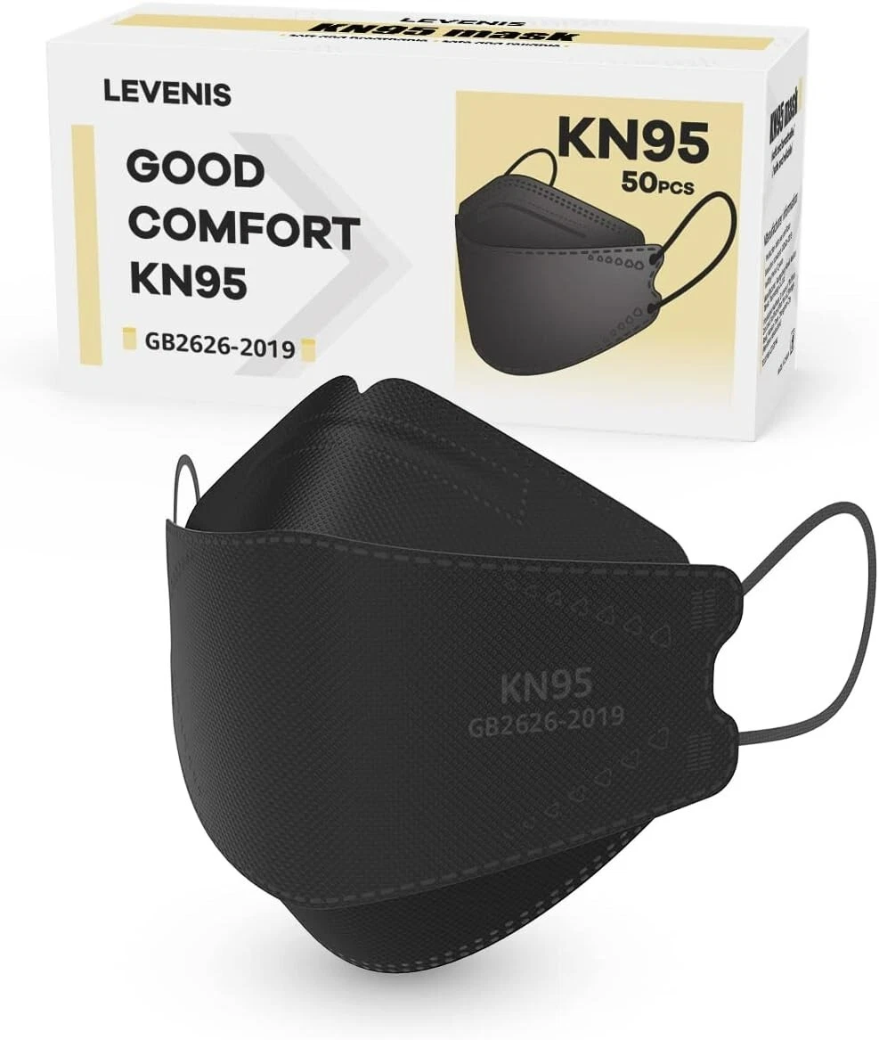 LEVENIS KN95 Face Masks 50 Pack, Breathable Comfortable and Disposable KN95 Mask