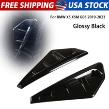Glossy Black Side Wing Air Flow Fender Vent Cover For BMW X5 X5M G05 2019-2023