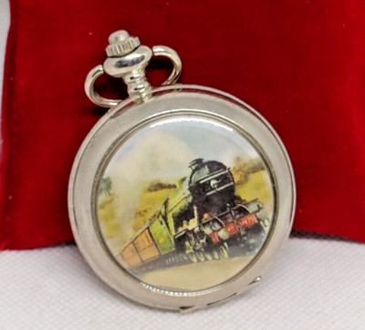 REFLEX Lok Zug Bild Quarz Taschenuhr - sehr guter Zustand/funktioniert