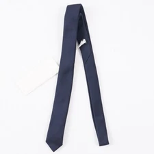 E. Marinella Napoli Extra-Skinny 1.5" / 4cm Navy Blue Twill Silk Tie New