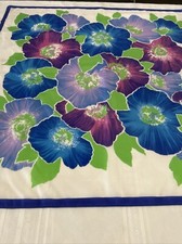 Vintage Pilken Scarf Square 30  X 30  Floral blues Pattern
