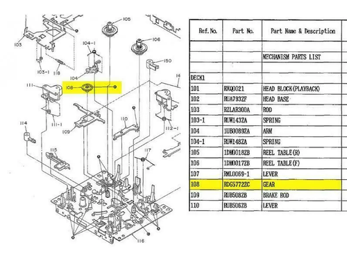 2x ENGRANAJES PANASONIC TECHNICS RDG5772 - lista de modelos - MEJOR CALIDAD - Imagen 3 de 3