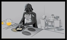 Darth Vader (World Greatest dad) cooking egg breakfast family Star wars MAGNET