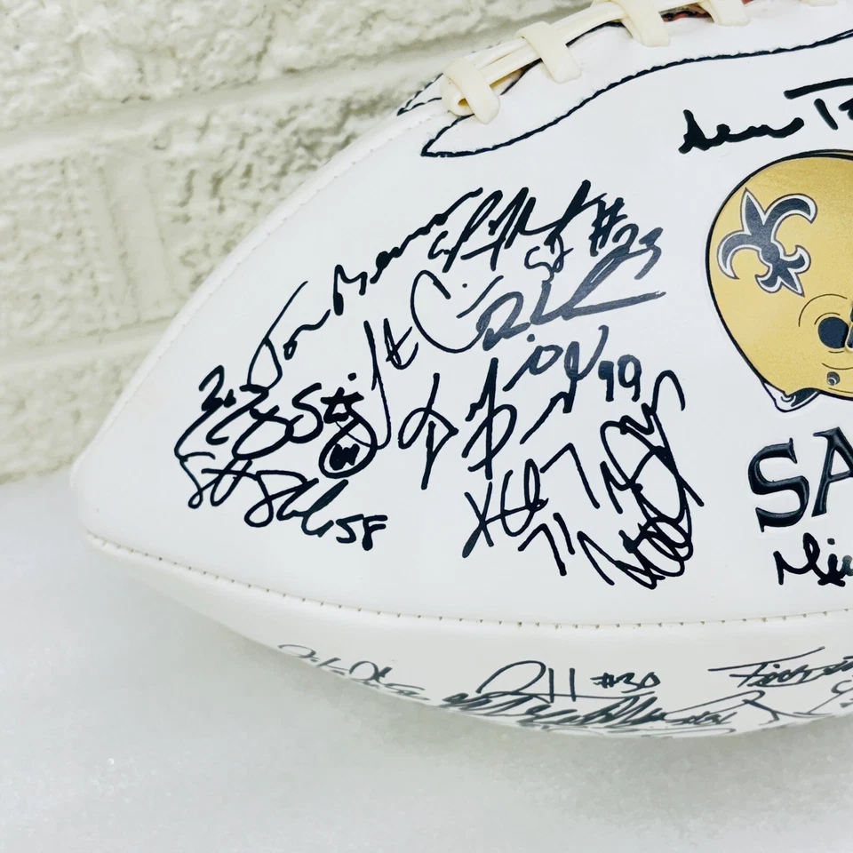 RARE‼ 2009 Baden New Orleans Saints Litho Signed Team Football Drew Brees - Image 2 of 4