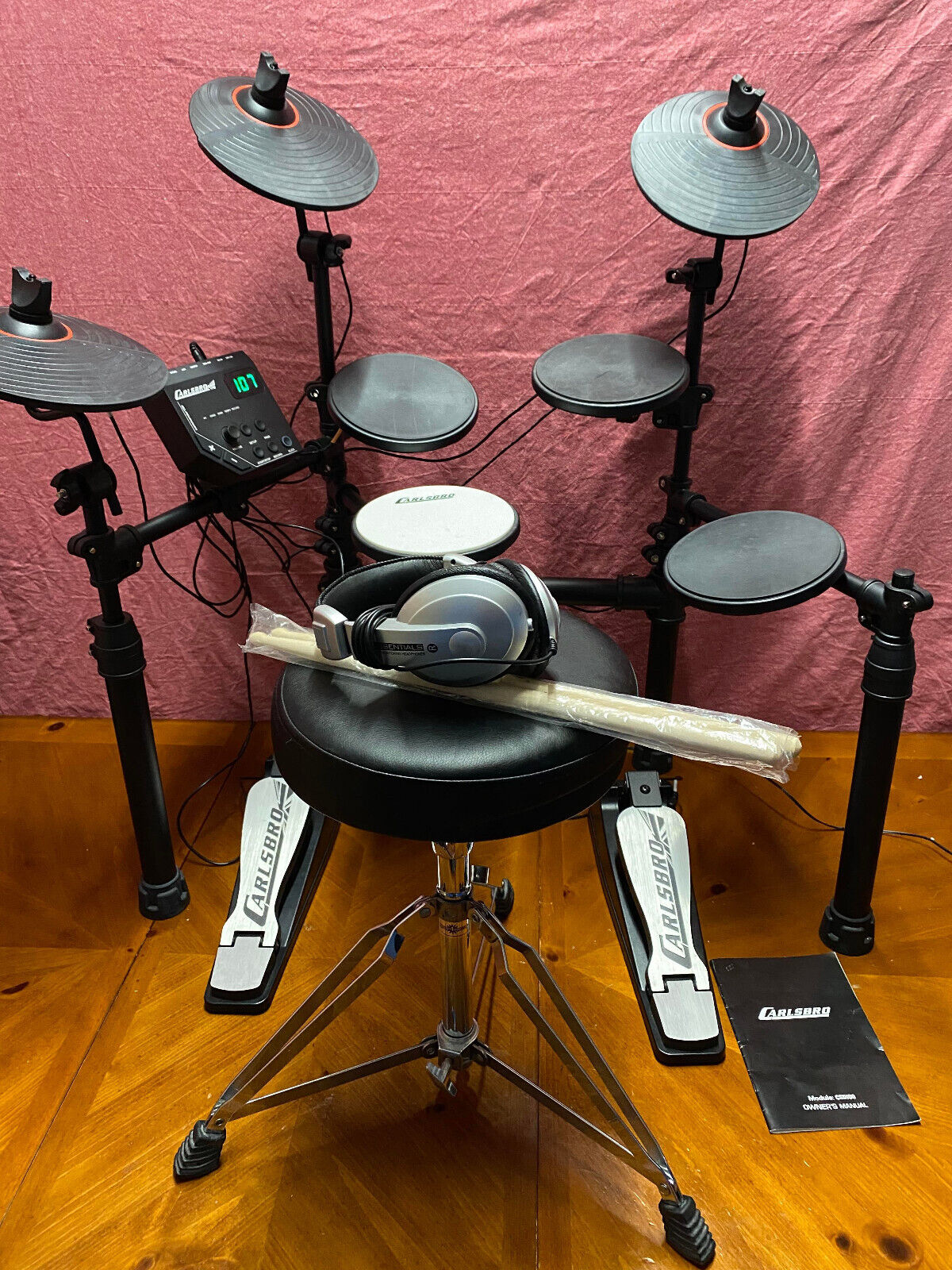 CARLSBRO COMMANDER 100 Drum Set Spare Parts: snare cymbal loom module rack tom