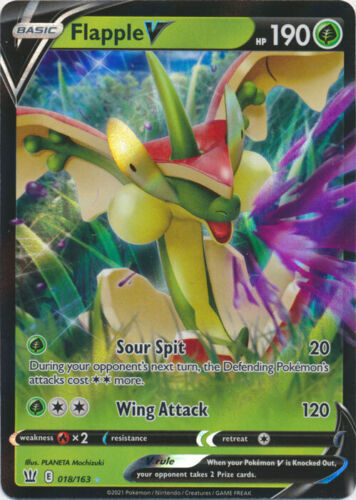 Flapple V - 018/163 Ultra Rare Battle Styles NM Pokemon TCG