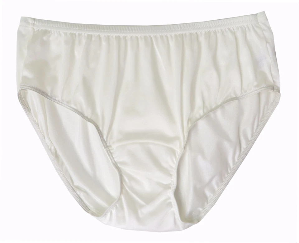 Paquete de 3 bragas de asiento completo Shadowline para mujer marfil hipster de nailon sin montar Foto 3 de 4