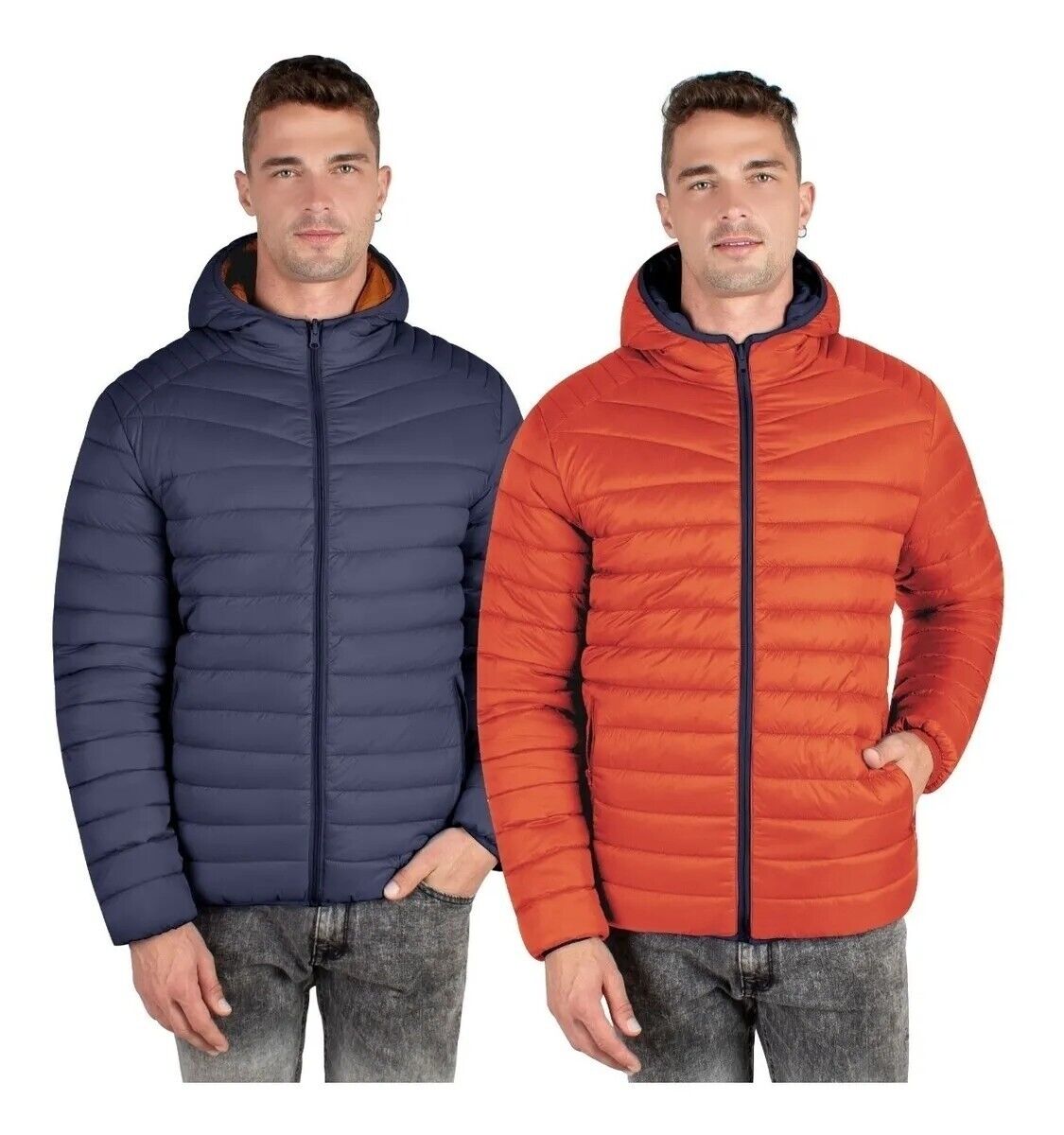 NWT Greenlander Men's Reversible Puffer Jacket in Blue/Orange Size Large