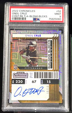 ONEIL CRUZ 2022 Panini Chronicles Contenders ROOKIE AUTO #10/10 PSA 9 - Pirates